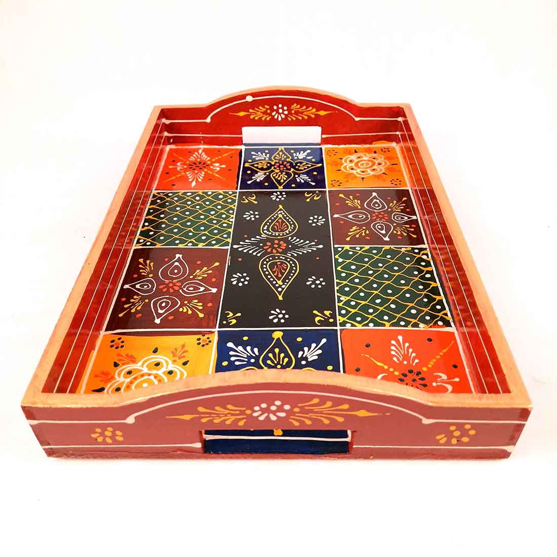 Wooden Serving Tray Set | Tea Serving Trays - For Kitchen, Dining Table & Gifts - Apkamart