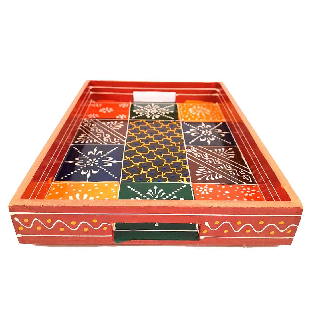 Wooden Serving Tray Set | Tea & Snack Serving Tray - For Serving & Table Decor -Apkamart