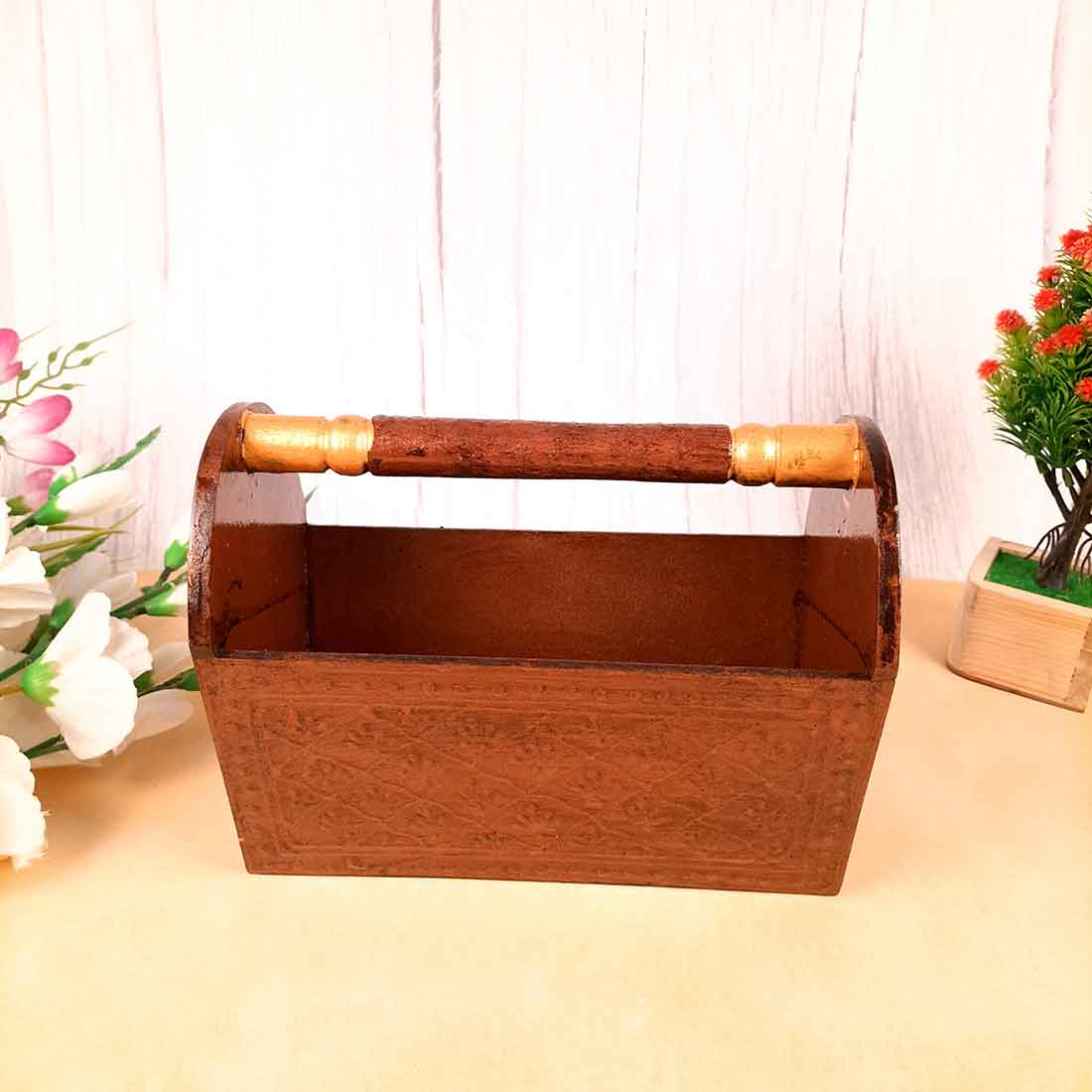 Wooden Magazine Holder - For Office & Home - 9 Inch - Apkamart