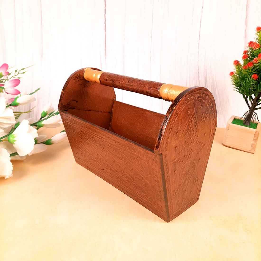 Wooden Magazine Holder - For Office & Home - 9 Inch - Apkamart