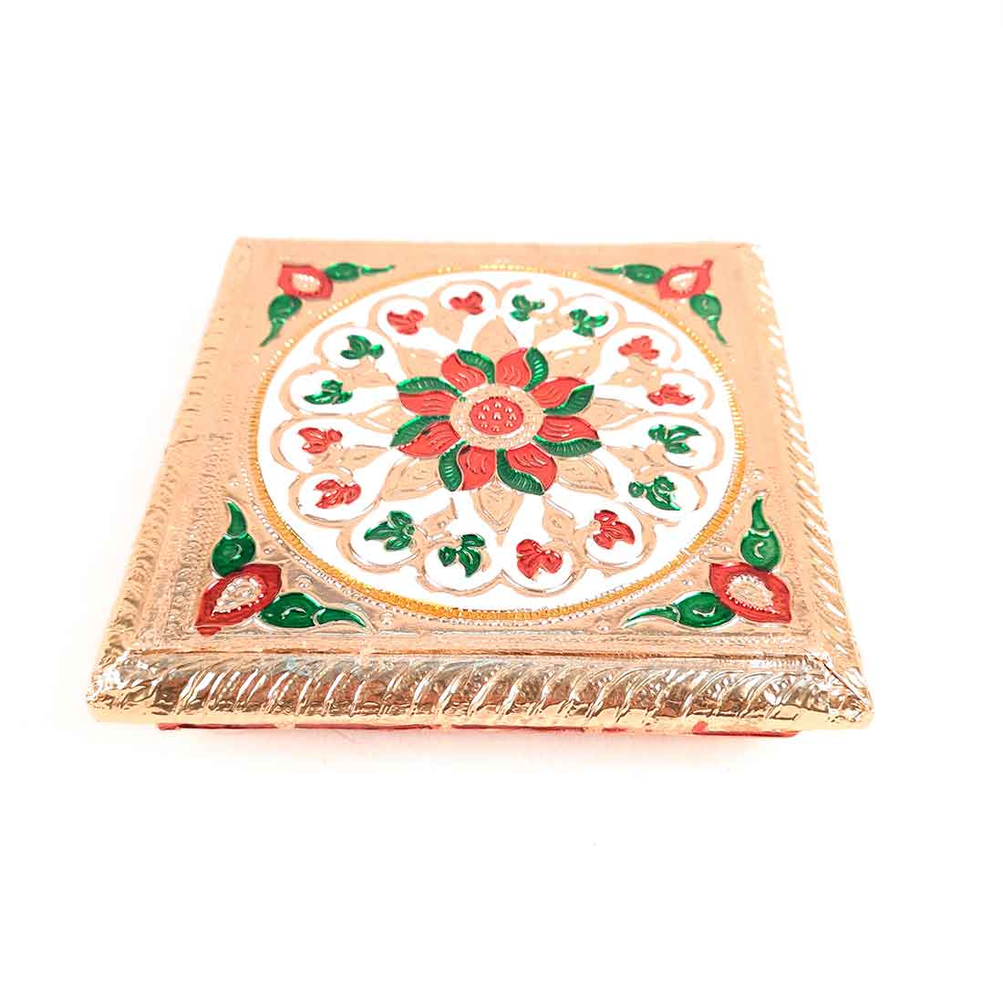 Minakari Chowki Bajot - For Puja Decoration & Gifts - 6 Inch - ApkaMart #Style_Design 2