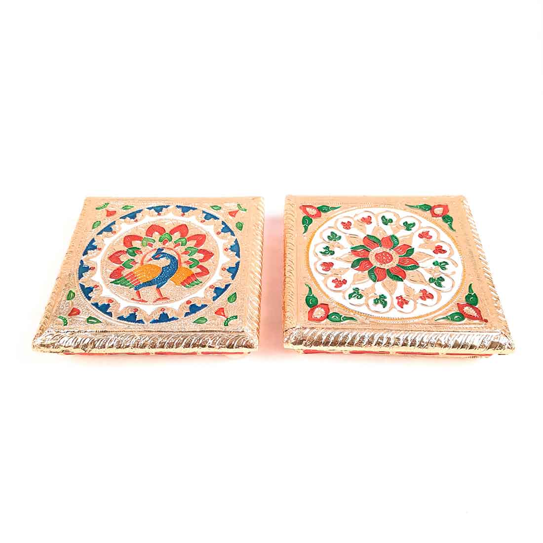 Pooja Chowki Bajot | Wooden Choki Set - For Diwali Pooja, Festivals & Home Decor - 6 Inch - Apkamart #Size_6 Inch