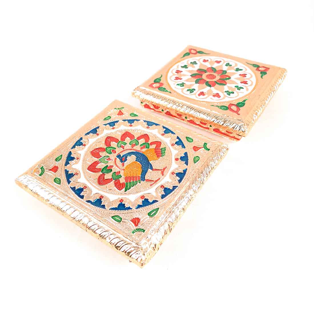 Pooja Chowki Bajot | Wooden Choki Set - For Diwali Pooja, Festivals & Home Decor - 6 Inch - Apkamart #Size_6 Inch