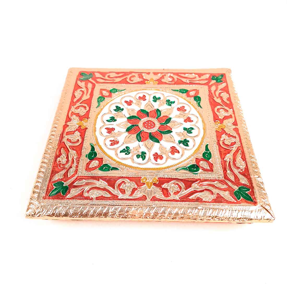Minakari Pooja Chowki - For Pooja & Gifts - 8 Inch - ApkaMart #Style_Design 2