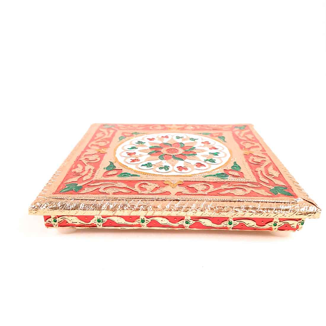 Puja Chowki - Set of 4 - Set of 4, 6, 8, 10 Inch Bajot - ApkaMart #Style_Design 2