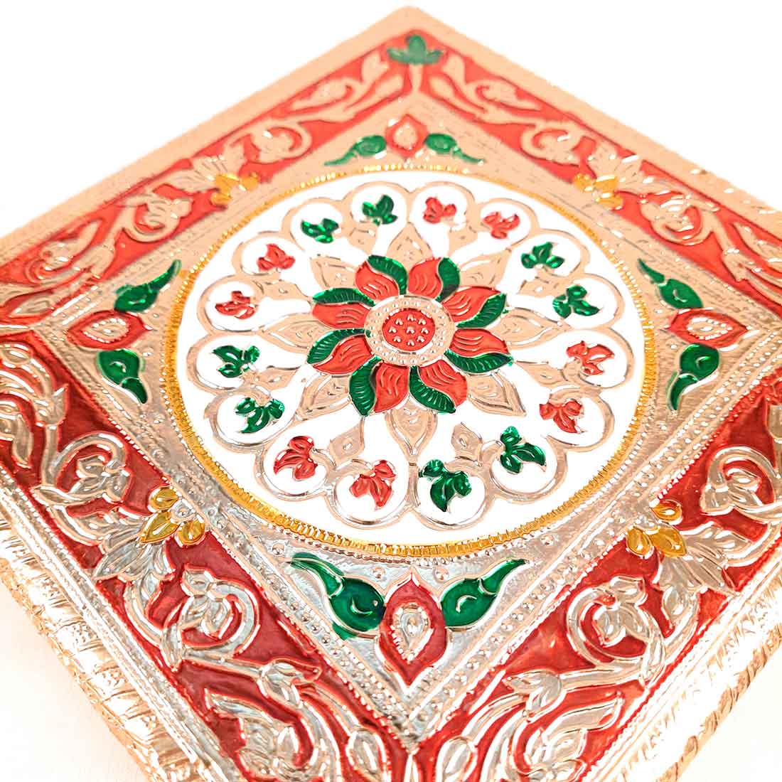Minakari Pooja Chowki - For Pooja & Gifts - 8 Inch - ApkaMart #Style_Design 2