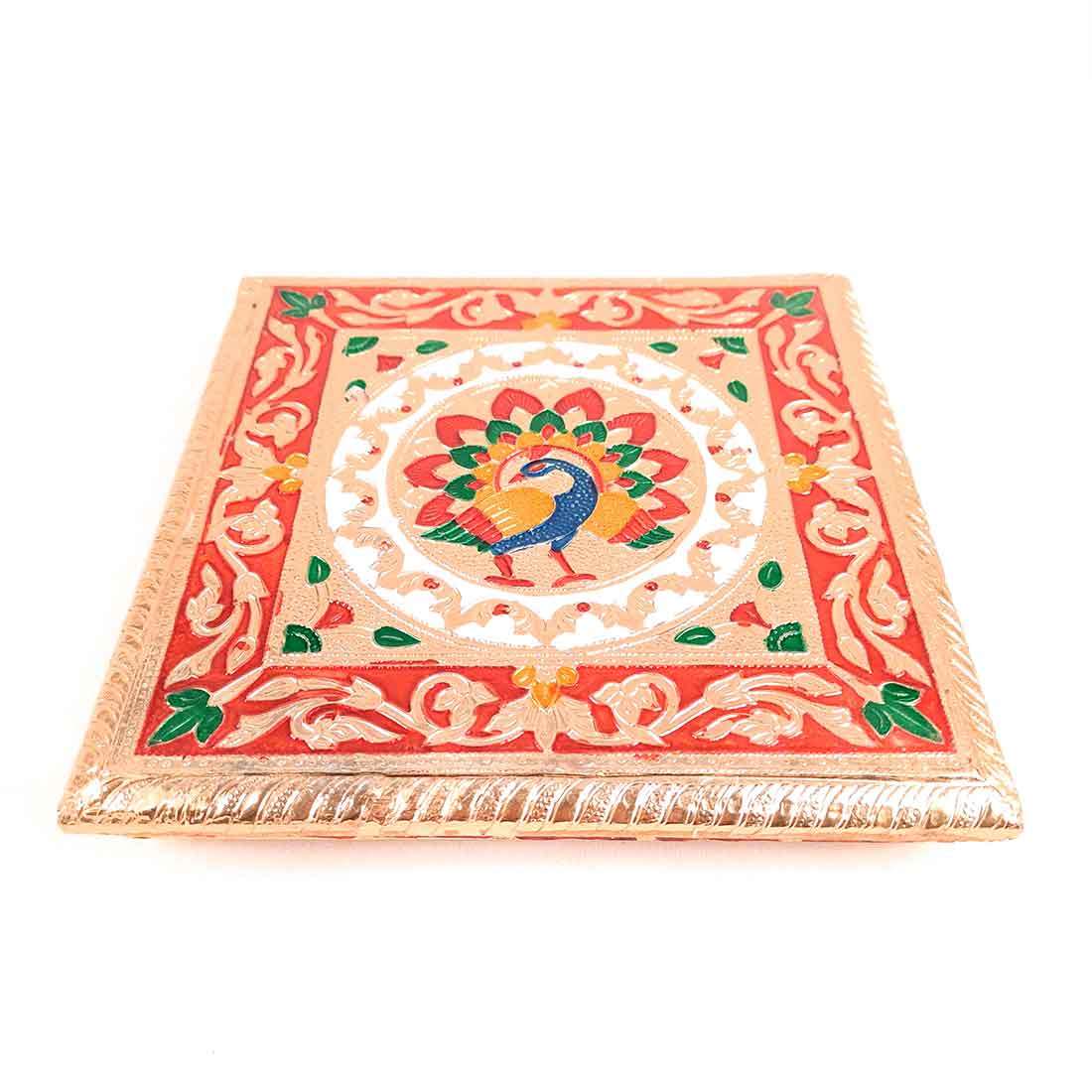 Minakari Chowki Bajot - For Pooja & Puja decoration - 8 Inch - ApkaMart #style_Design 2