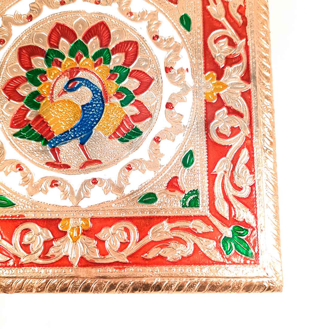 Minakari Chowki Bajot - For Pooja & Puja decoration - 8 Inch - ApkaMart #style_Design 2
