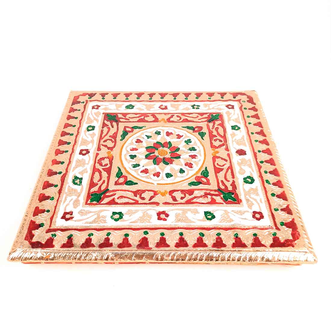 Meenakari Chowki Bajot - For Pooja Decoration -12 Inch - ApkaMart #Style_Design 2