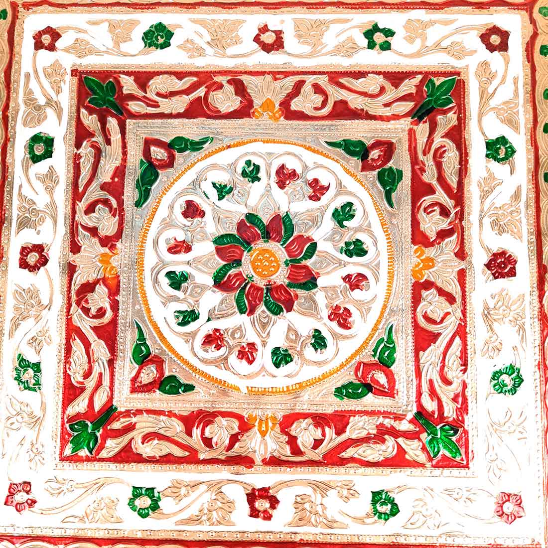 Meenakari Chowki Bajot - For Pooja Decoration -12 Inch - ApkaMart #Style_Design 2