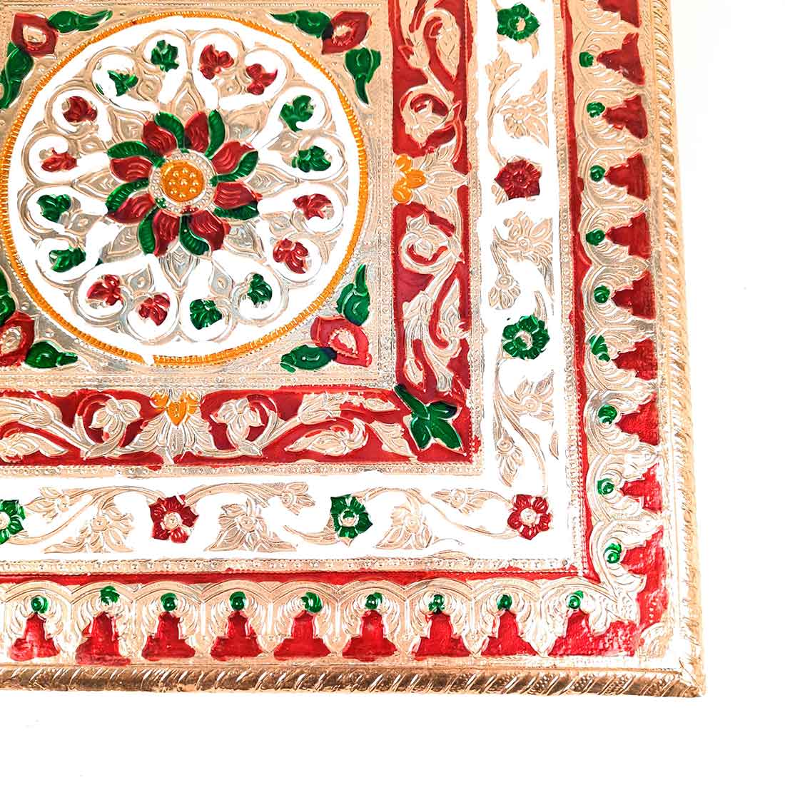 Meenakari Chowki Bajot - For Pooja Decoration -12 Inch - ApkaMart #Style_Design 2