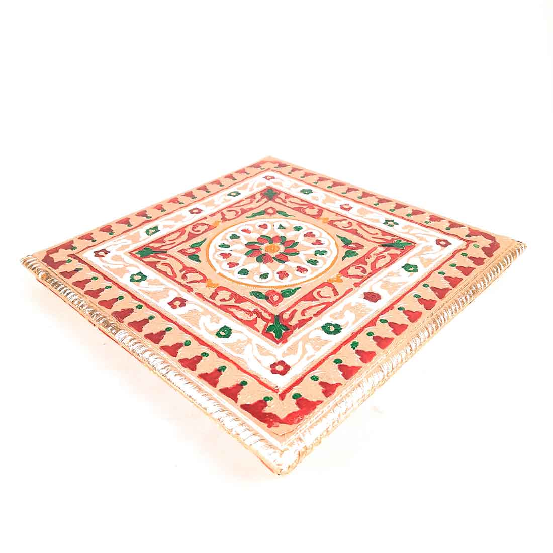 Meenakari Chowki Bajot - For Pooja Decoration -12 Inch - ApkaMart #Style_Design 2