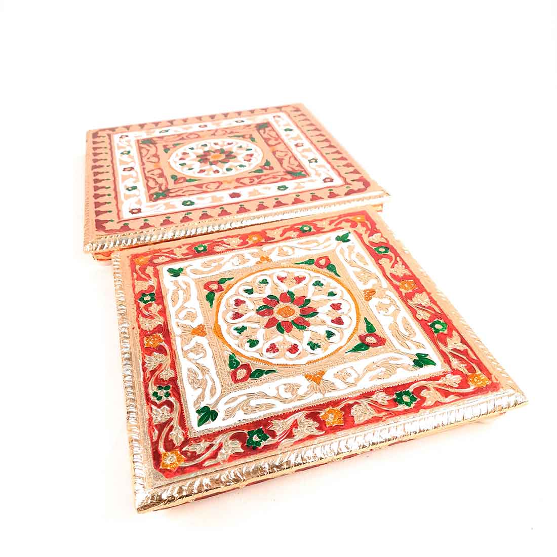Pooja Chowki Bajot - Set of 2 - 10 Inch & 12 Inch Bajot - ApkaMart #style_Design 2