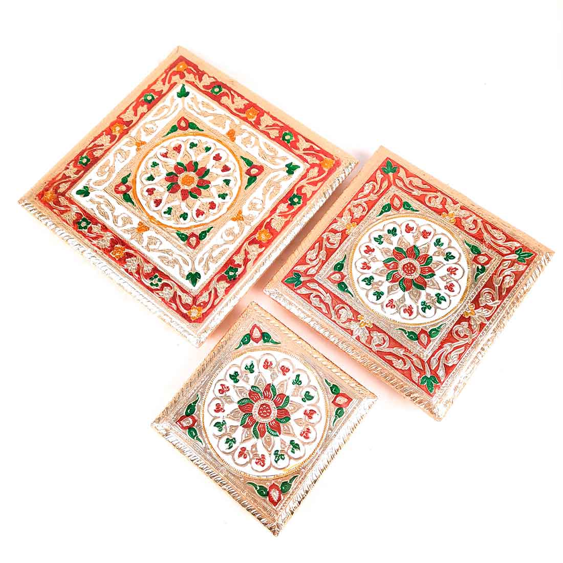 Pooja Chowki Bajot | Wooden Chowki Set - For Pooja, Festivals, Temple & Home Décor - 6, 8, 10 Inch - Apkamart