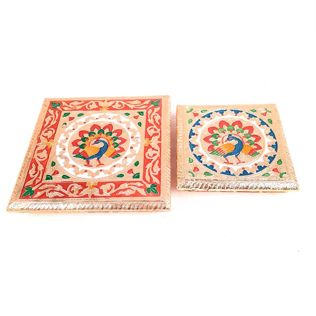 Pooja Chowki Bajot | Wooden Chowki Set - For Pooja, Festivals, Temple & Home Décor - 6, 8 Inch