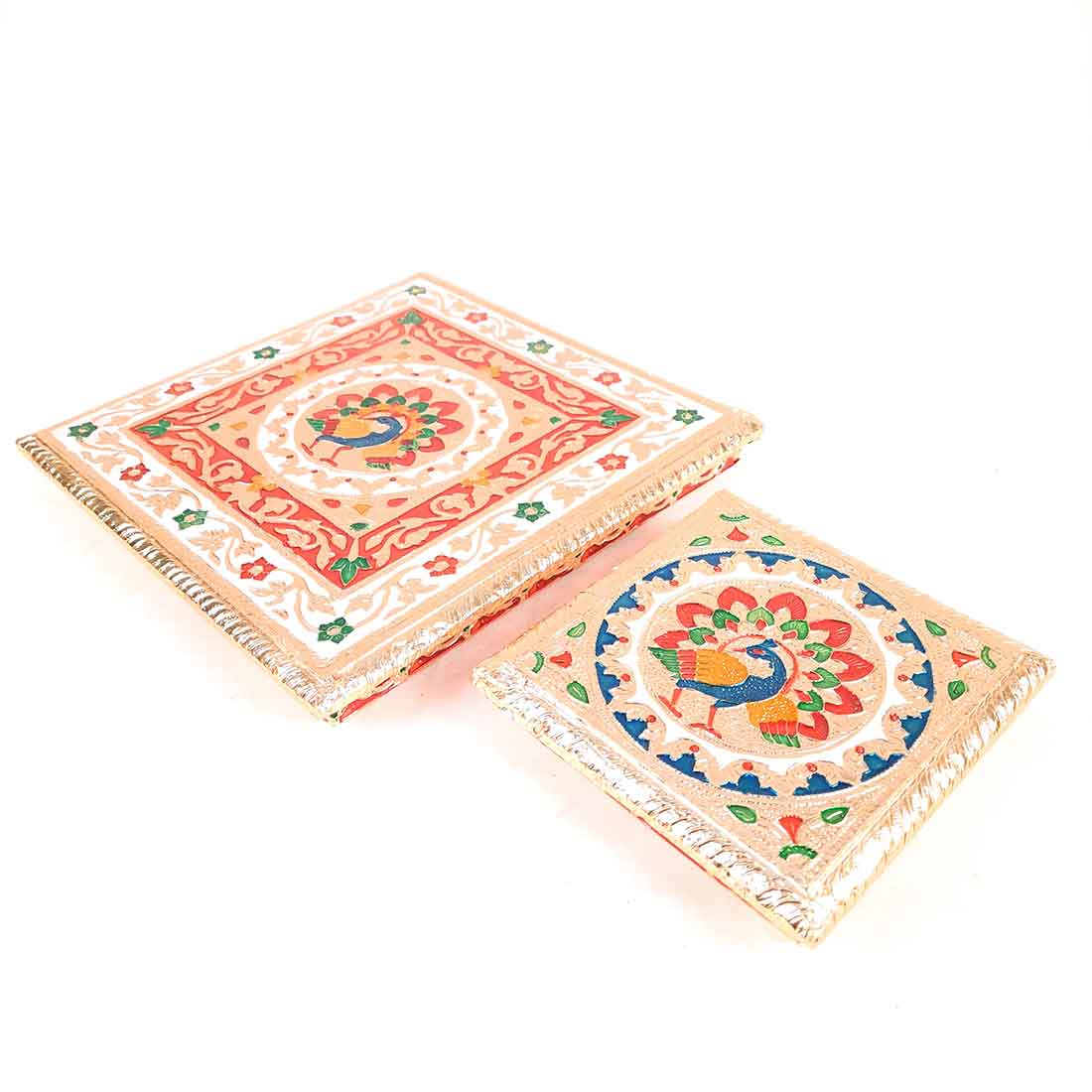 Pooja Chowki Bajot | Wooden Chowki Set - For Pooja, Festivals, Temple & Home Décor - 6, 10 Inch - Apkamart