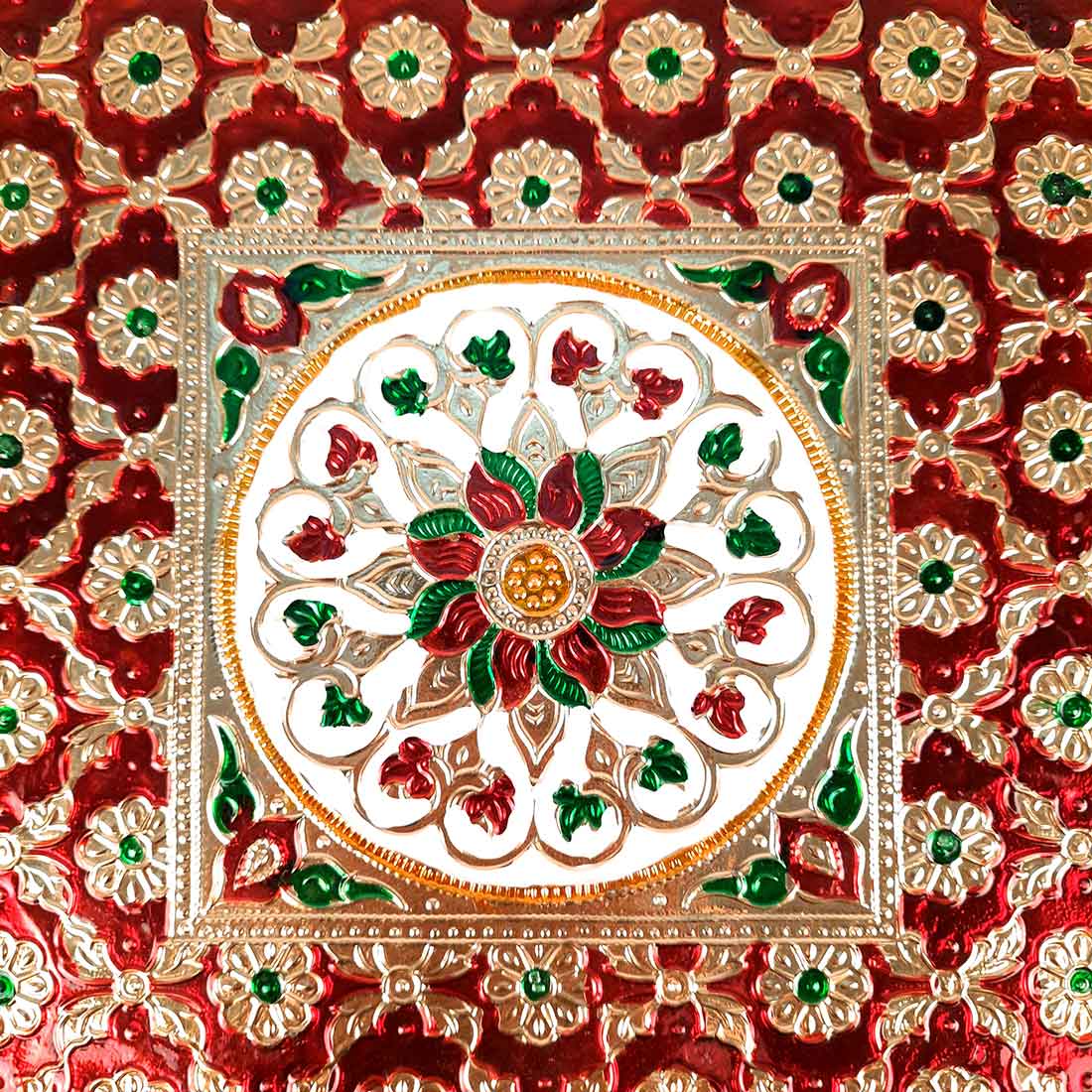 Minakari Chauki | Pooja Chowki Bajot - For Diwali Pooja, Festivals, Ceremonies & Home Decoration -12 inch - Apkamart #Style_Pack of 2