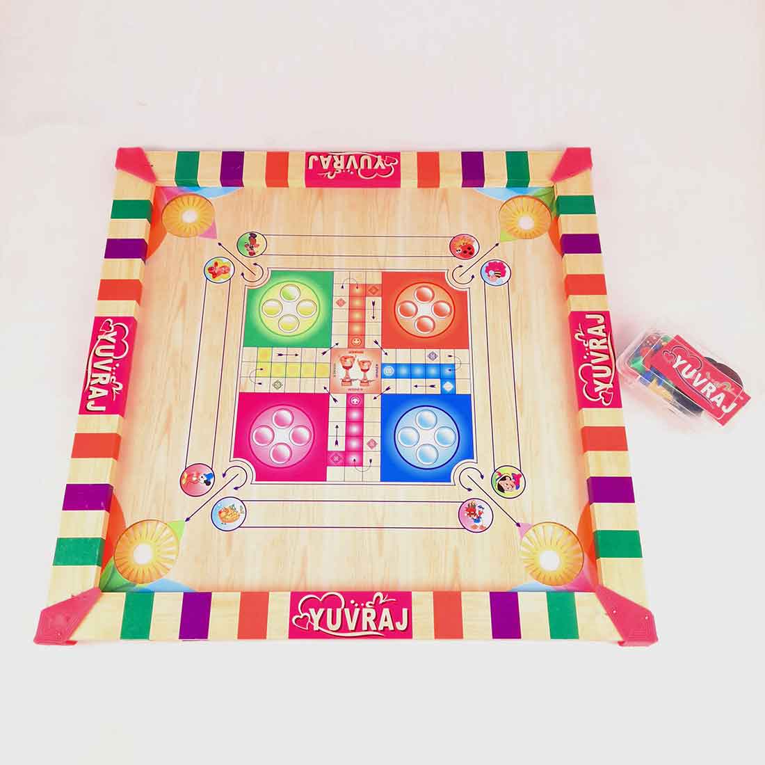 Board Games -3 in 1 - Carrom | Ludo | Snakes and Ladders - For Kids, Boys & Girls - 20 Inch - ApkaMart