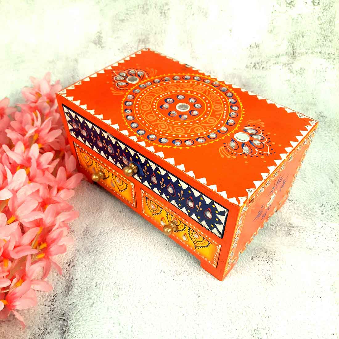 Jewelry Box Wood | Jewellery Organizer | Drawer Box - 9 Inch - ApkaMart
