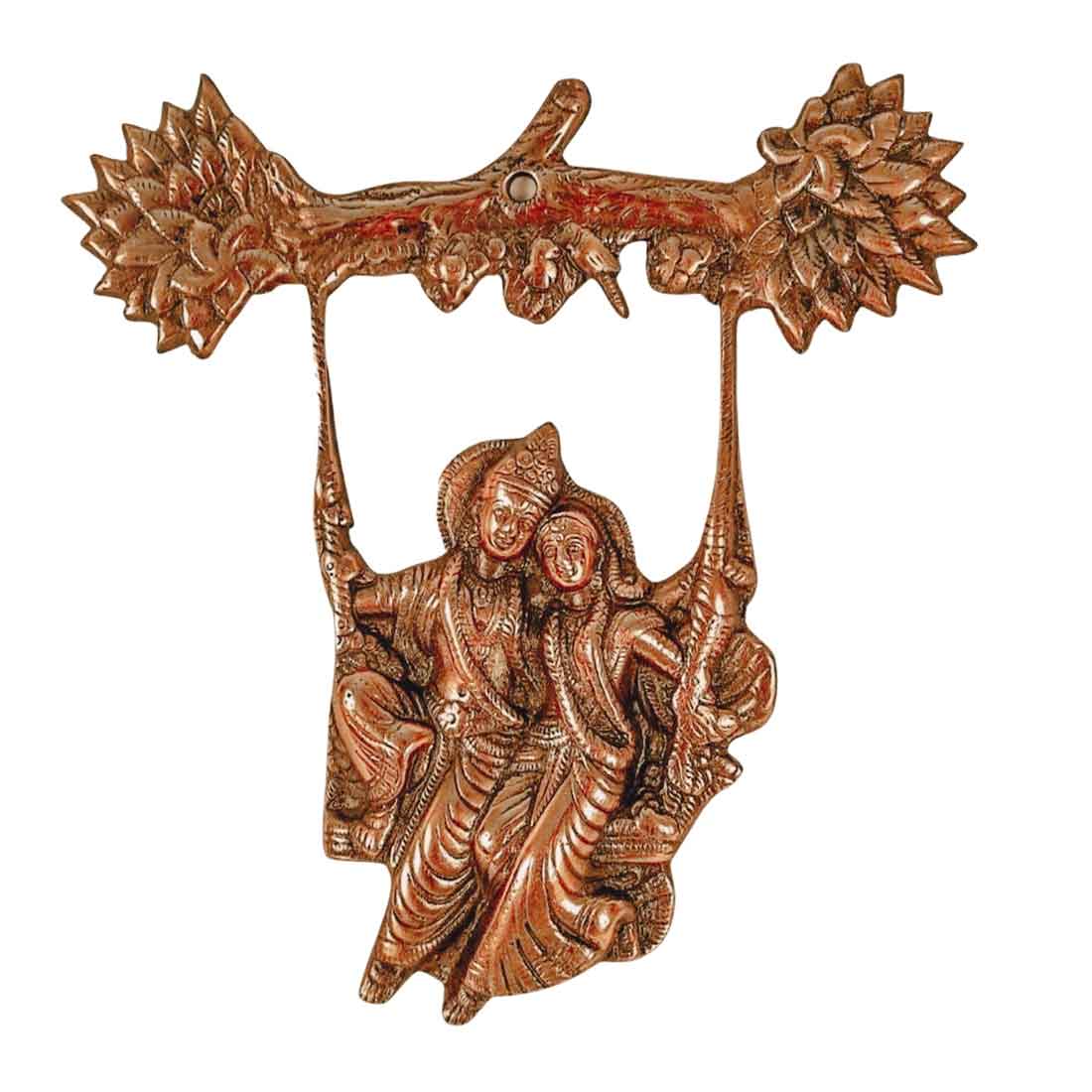 Radha Krishna on Swing Wall Hanging - For Home Decor & Gifts -12 Inch - ApkaMart