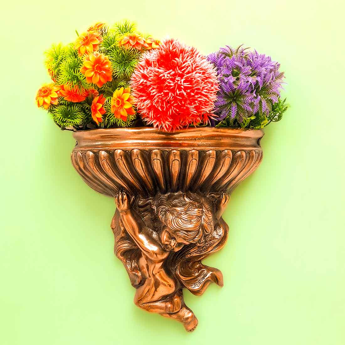 Wall Hanging Flower vase | Vintage Wall Showpiece - 15 Inch - ApkaMart