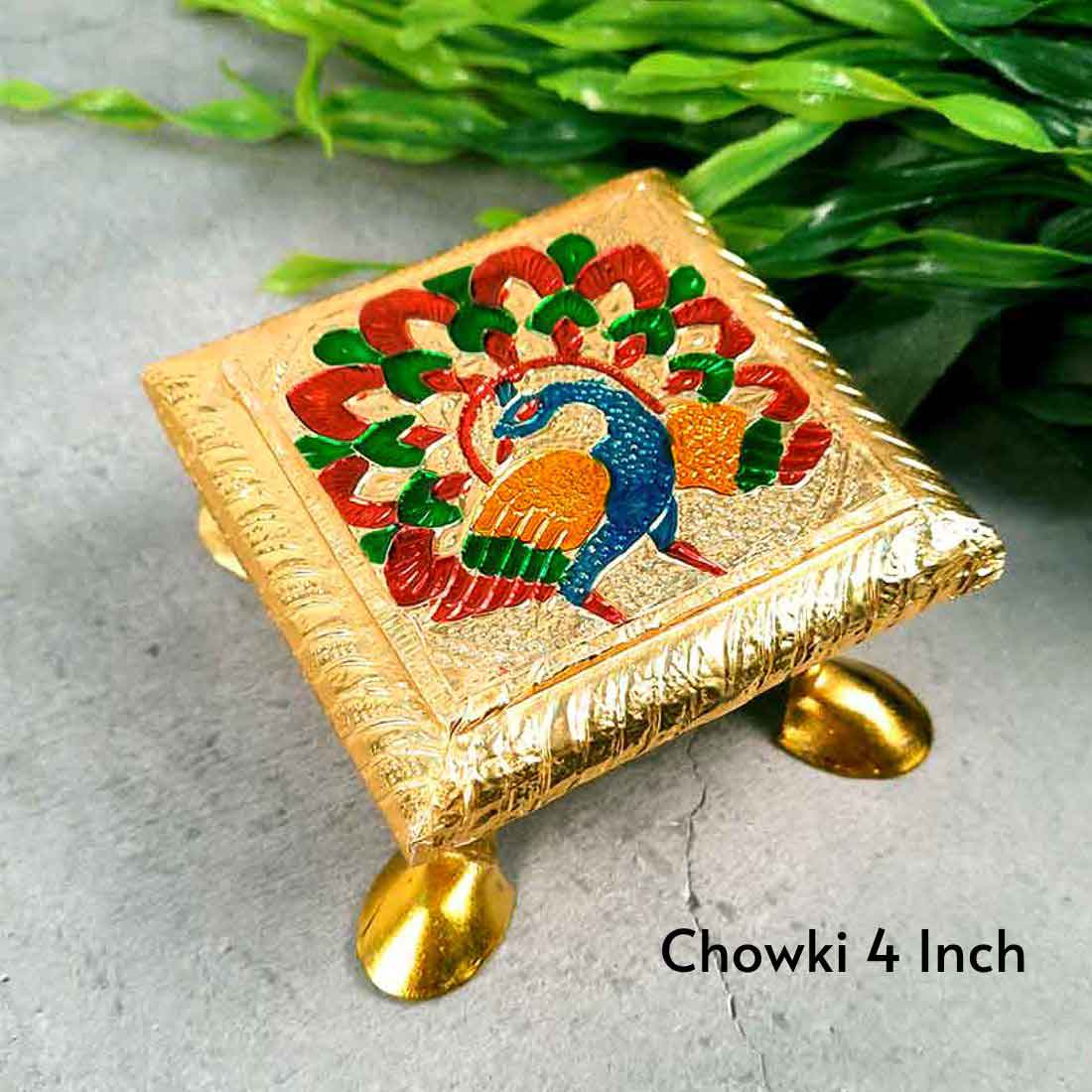 Pooja Chowki - For Sitting, Puja & Home Decor - Pack of 4 - ApkaMart #Style_Design 1