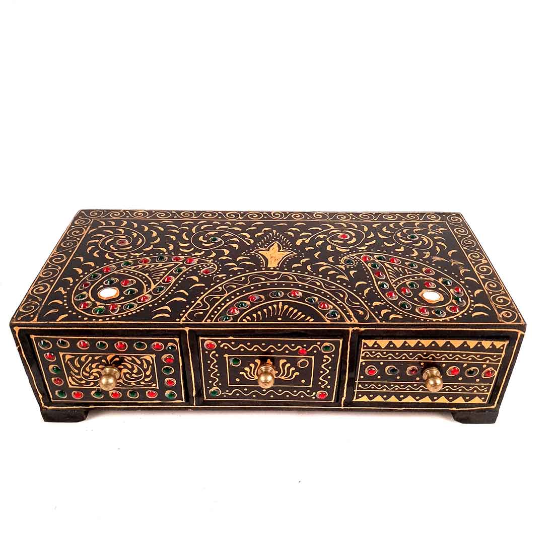 Jewelry Box Wooden | Decorative Jewellery Box - For Organizing & Gifts - 12 Inch - ApkaMart