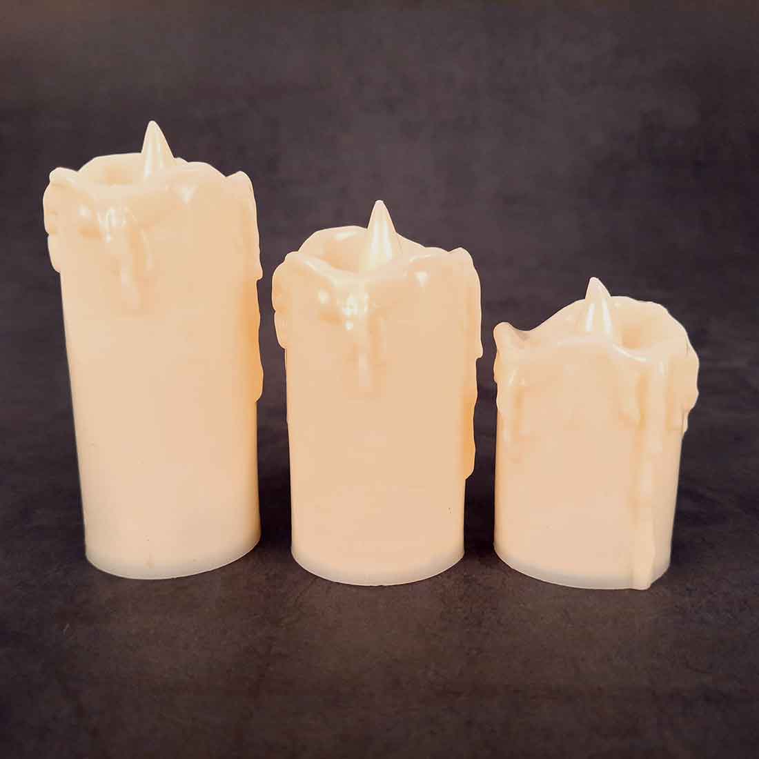 Decorative LED Candle - For Home Decor & Gifts -  3 Inches - Pack of 3 - ApkaMart