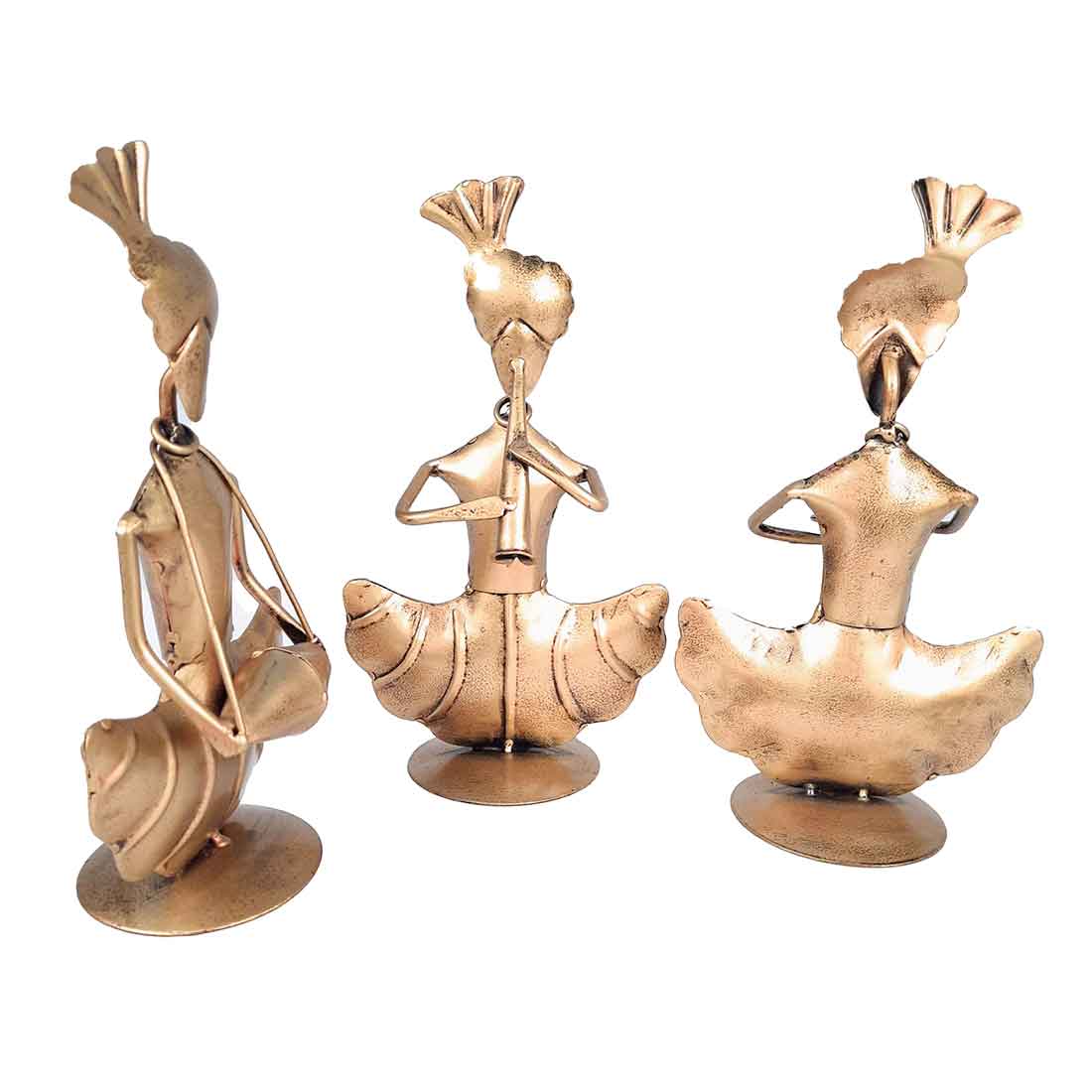 Rajasthani Musician Showpiece - For Table & Home Decor - 8 Inch - Set of 3 - ApkaMart