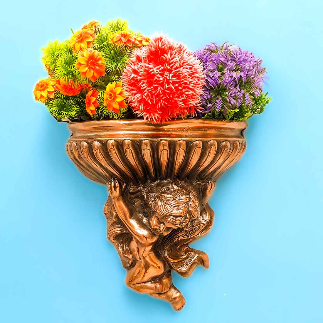 Wall Hanging Flower vase | Vintage Wall Showpiece - 15 Inch - ApkaMart