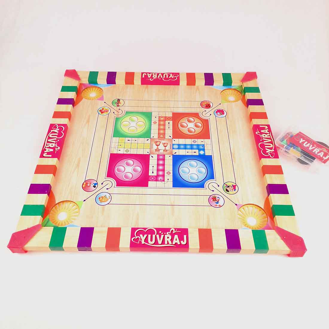 Board Games -3 in 1  - Carrom | Ludo | Snakes and Ladders - For Kids, Boys & Girls - 20 Inch - ApkaMart