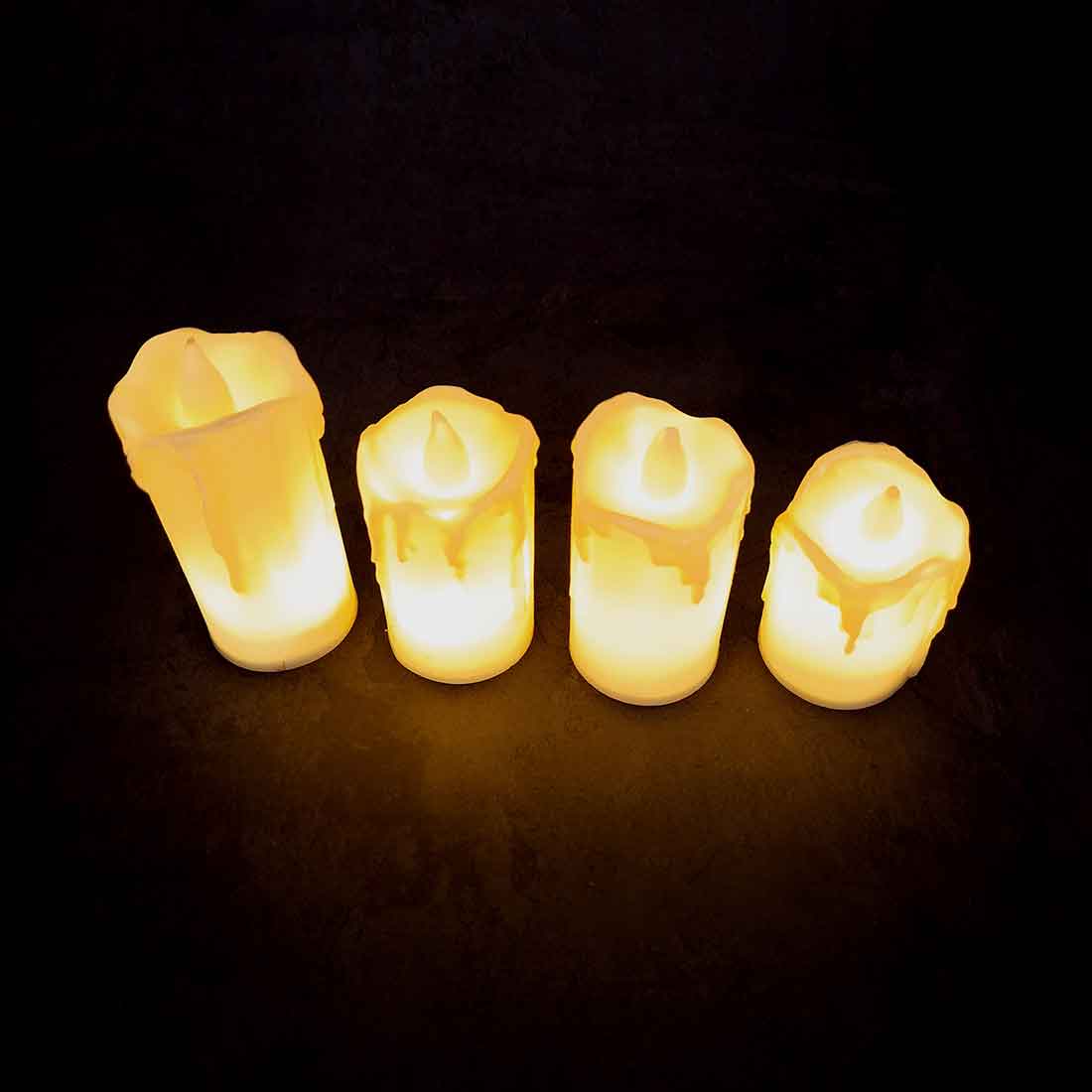 LED Candle - For Diwali | Christmas | Wedding & Home Decor - 3 Inches - Set of 4 - ApkaMart