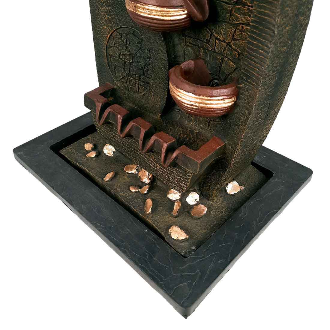 Decorative Water Fountains with LED Lights | Tabletop Waterfall - For Tabletop, Living Room, Garden & Home Decoration -24 InchDecorative Water Fountains with LED Lights | Tabletop Waterfall - For Tabletop, Living Room, Garden & Home Decoration - 23 Inch - Apkamart #Color_Black
