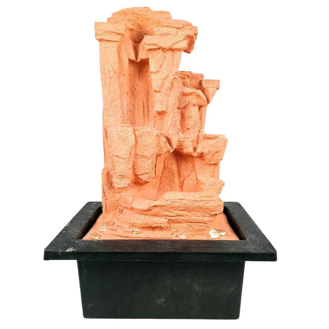 Table Top Water Fountain | Indoor Fountains with LED Lights Waterfall  - For Vastu, Table, Office, Living Room, Home Decor & Gifts | Wedding & House Warming Gift - 16 Inch - Apkamart #Style_Design 2