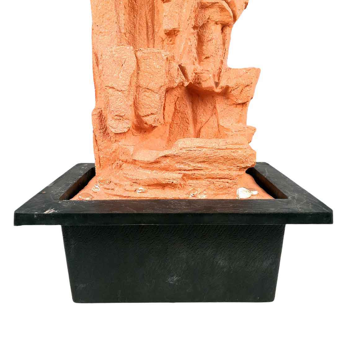 Table Top Water Fountain | Indoor Fountains with LED Lights Waterfall  - For Vastu, Table, Office, Living Room, Home Decor & Gifts | Wedding & House Warming Gift - 16 Inch - Apkamart #Style_Design 2