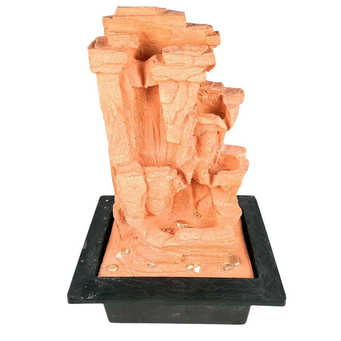 Table Top Water Fountain | Indoor Fountains with LED Lights Waterfall  - For Vastu, Table, Office, Living Room, Home Decor & Gifts | Wedding & House Warming Gift - 16 Inch - Apkamart #Style_Design 2