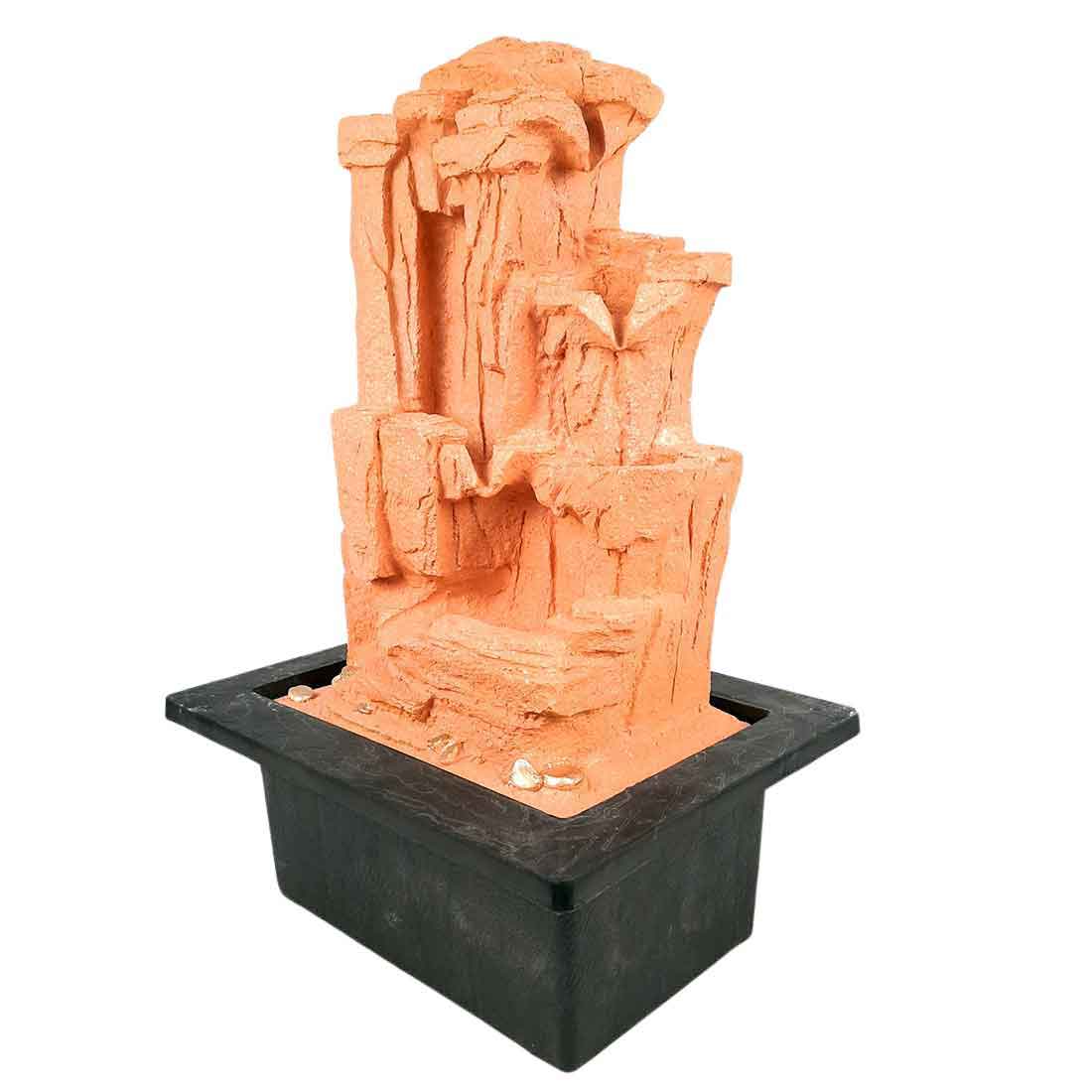 Table Top Water Fountain | Indoor Fountains with LED Lights Waterfall  - For Vastu, Table, Office, Living Room, Home Decor & Gifts | Wedding & House Warming Gift - 16 Inch - Apkamart #Style_Design 2