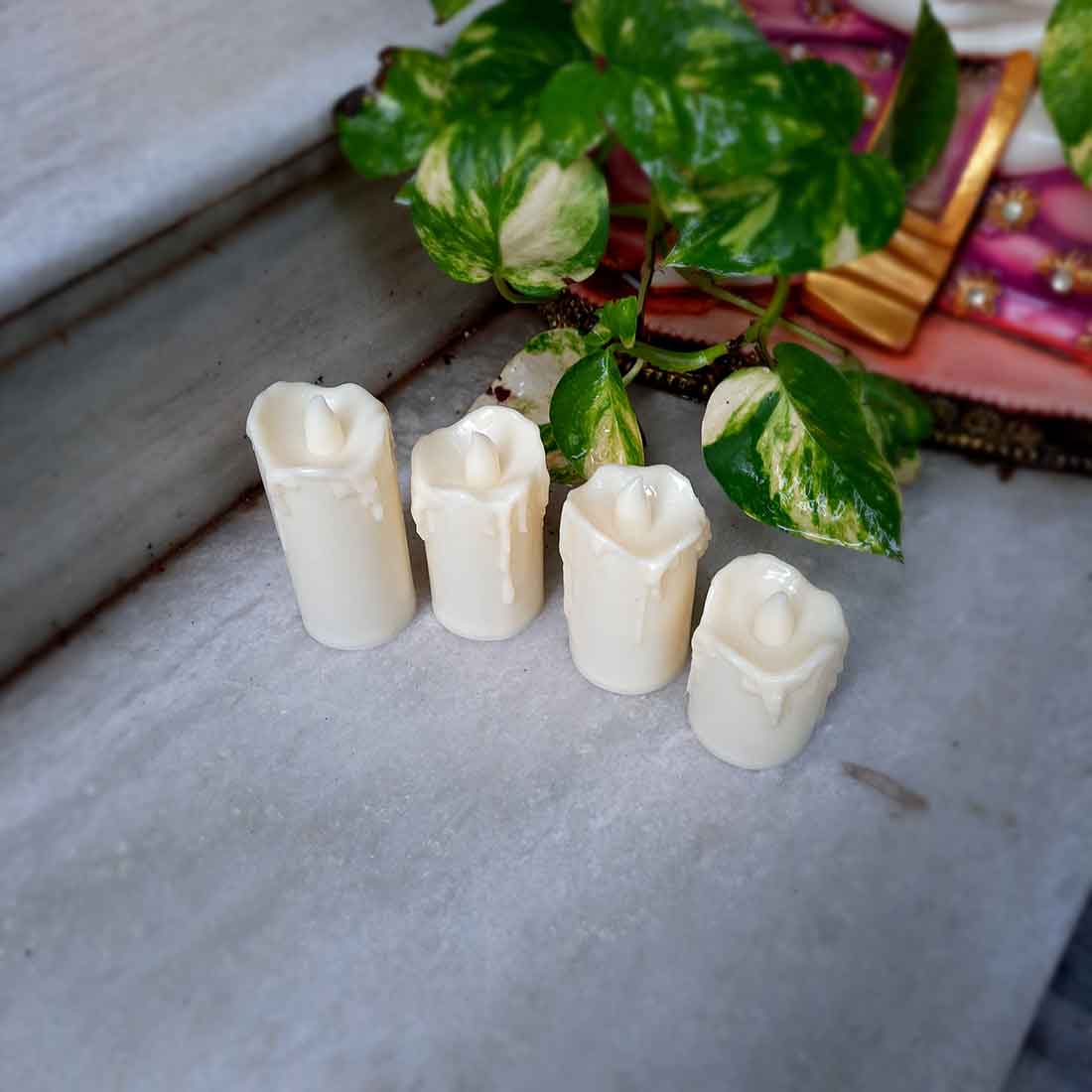 LED Candle - For Diwali | Christmas | Wedding & Home Decor - 3 Inches - Set of 4 - ApkaMart