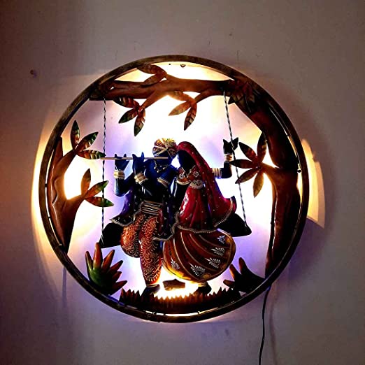 Radha Krishna Backlit Wall Hanging - Apkamart