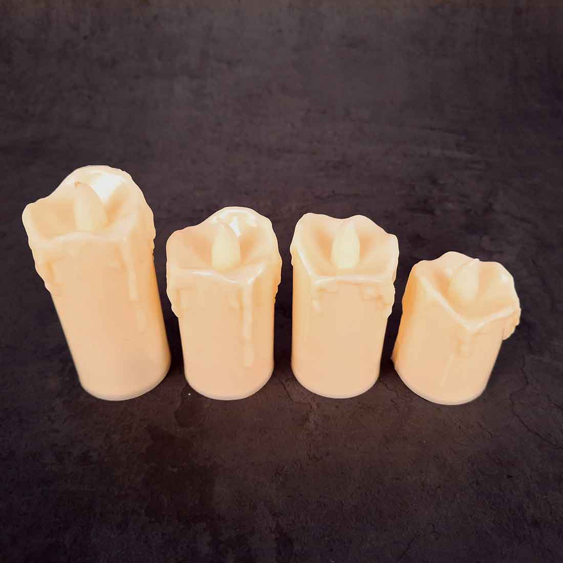 LED Candle - For Diwali | Christmas | Wedding & Home Decor - 3 Inches - Set of 4 - ApkaMart