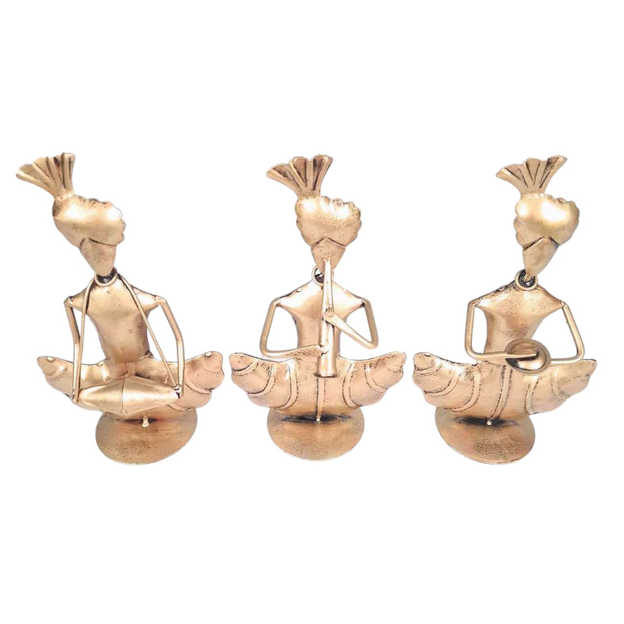 Rajasthani Musician Showpiece - For Table & Home Decor - 8 Inch - Set of 3 - ApkaMart