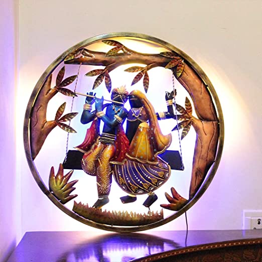 Radha Krishna Backlit Wall Hanging - Apkamart