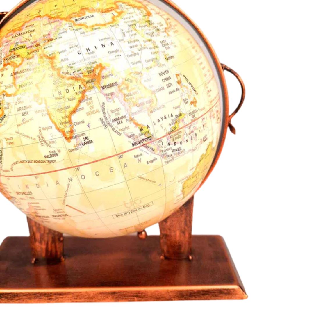 Elephant Globe - Antique Showpiece - For Table Decor & Gifts - 11 Inch - ApkaMart #Color_Copper
