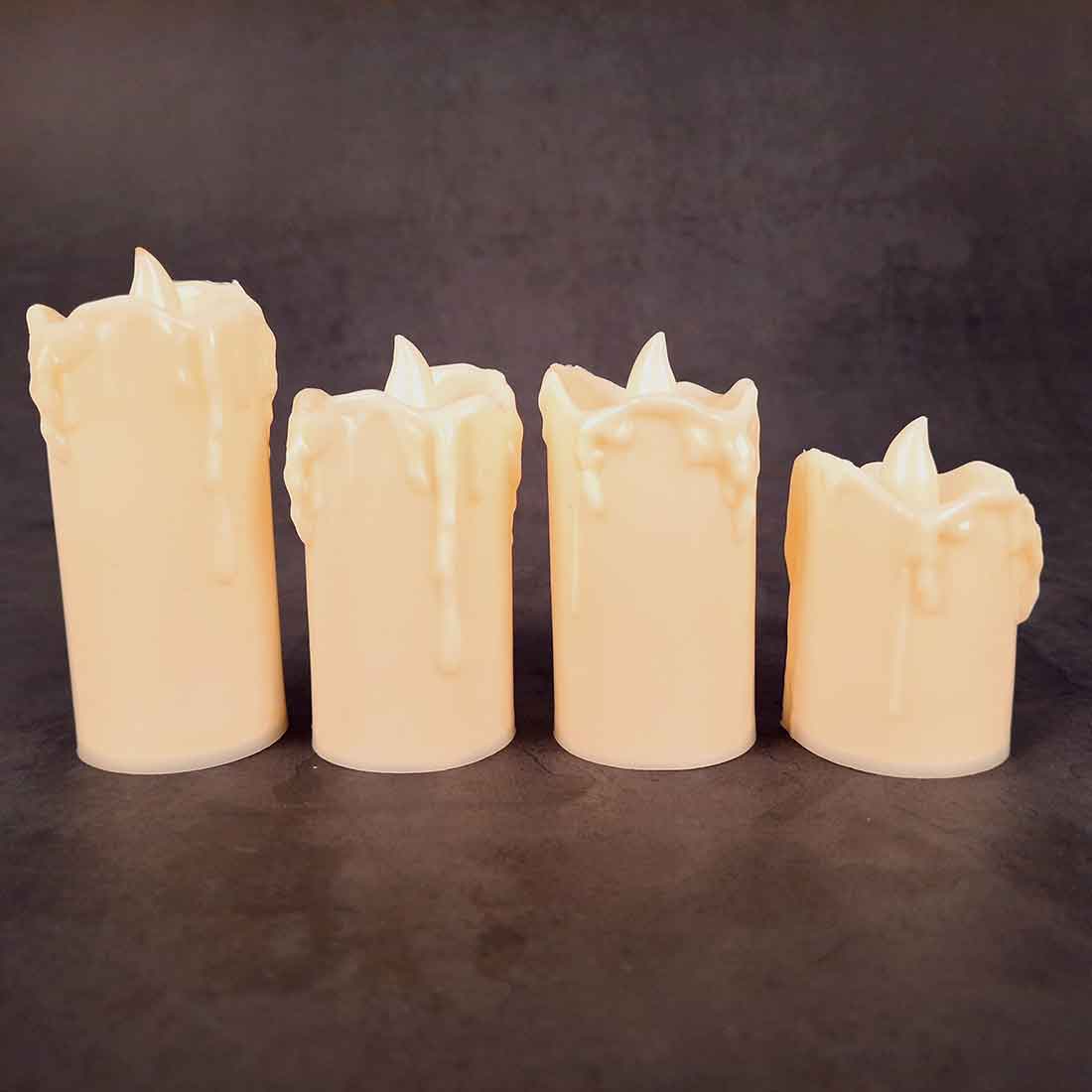 LED Candle - For Diwali | Christmas | Wedding & Home Decor - 3 Inches - Set of 4 - ApkaMart