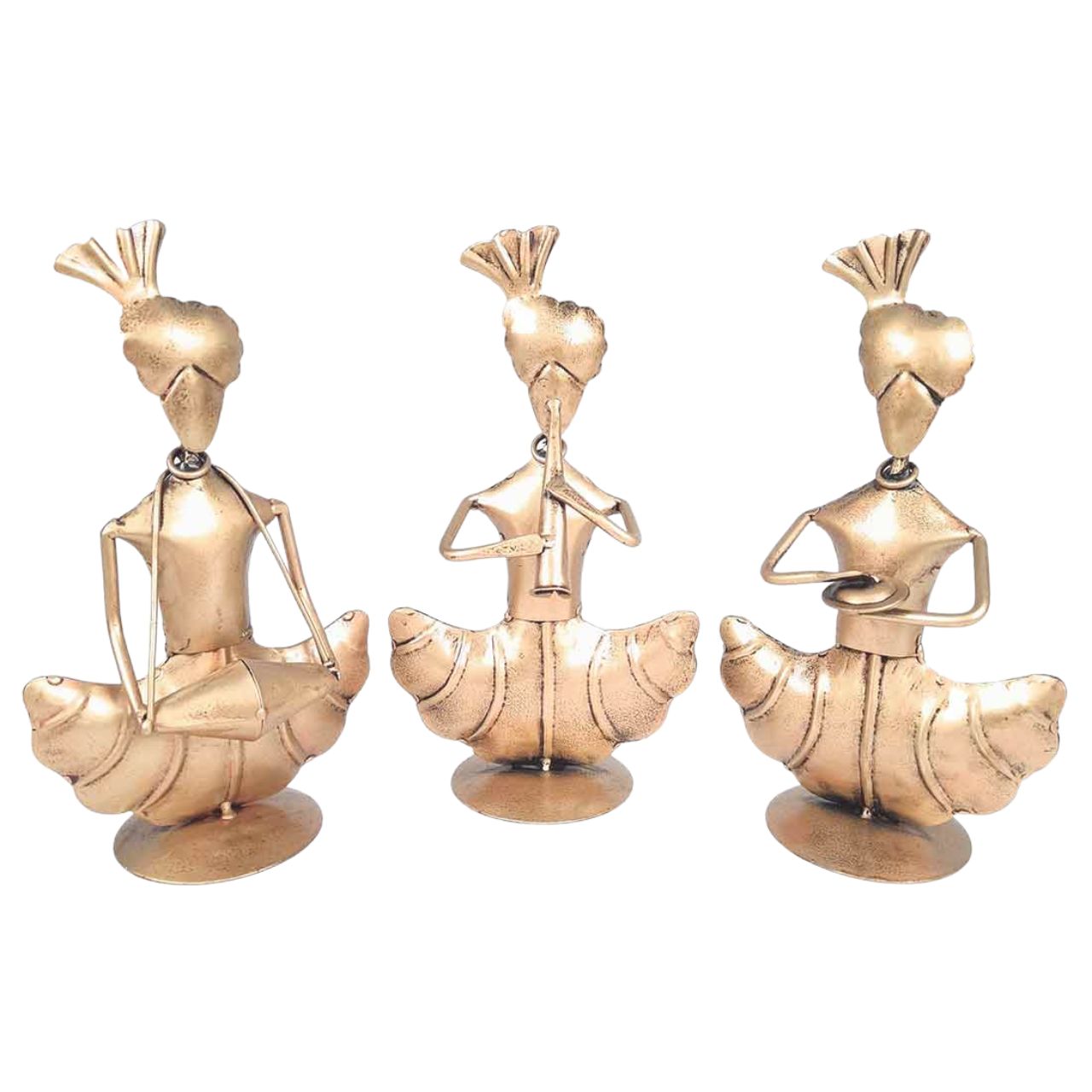 Rajasthani Musician Showpiece - For Table & Home Decor - 8 Inch - Set of 3 - ApkaMart