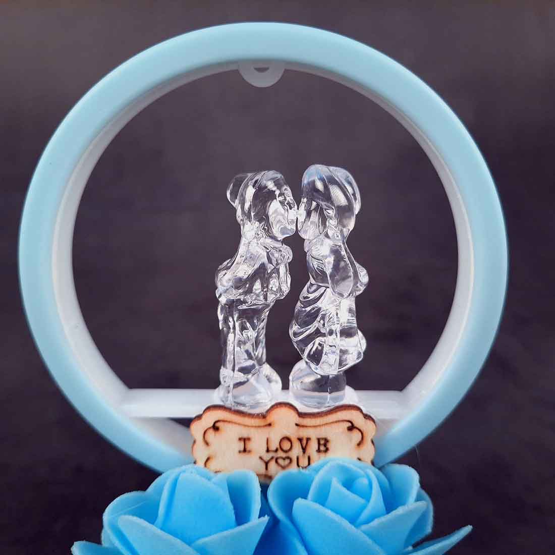 Romantic Couple Showpiece with LED Light | Decorative Love Figurine for Bedroom & Living Room Décor | Valentine, Anniversary & Wedding Gift for Couples - 6 Inch - Apkamart #Style_Design 1