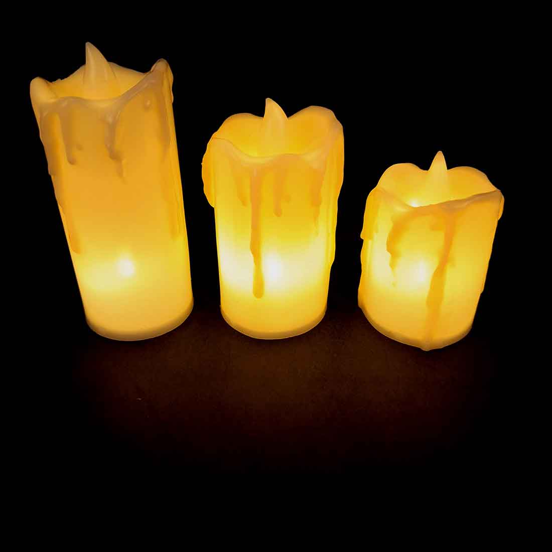 Decorative LED Candle - For Home Decor & Gifts -  3 Inches - Pack of 3 - ApkaMart