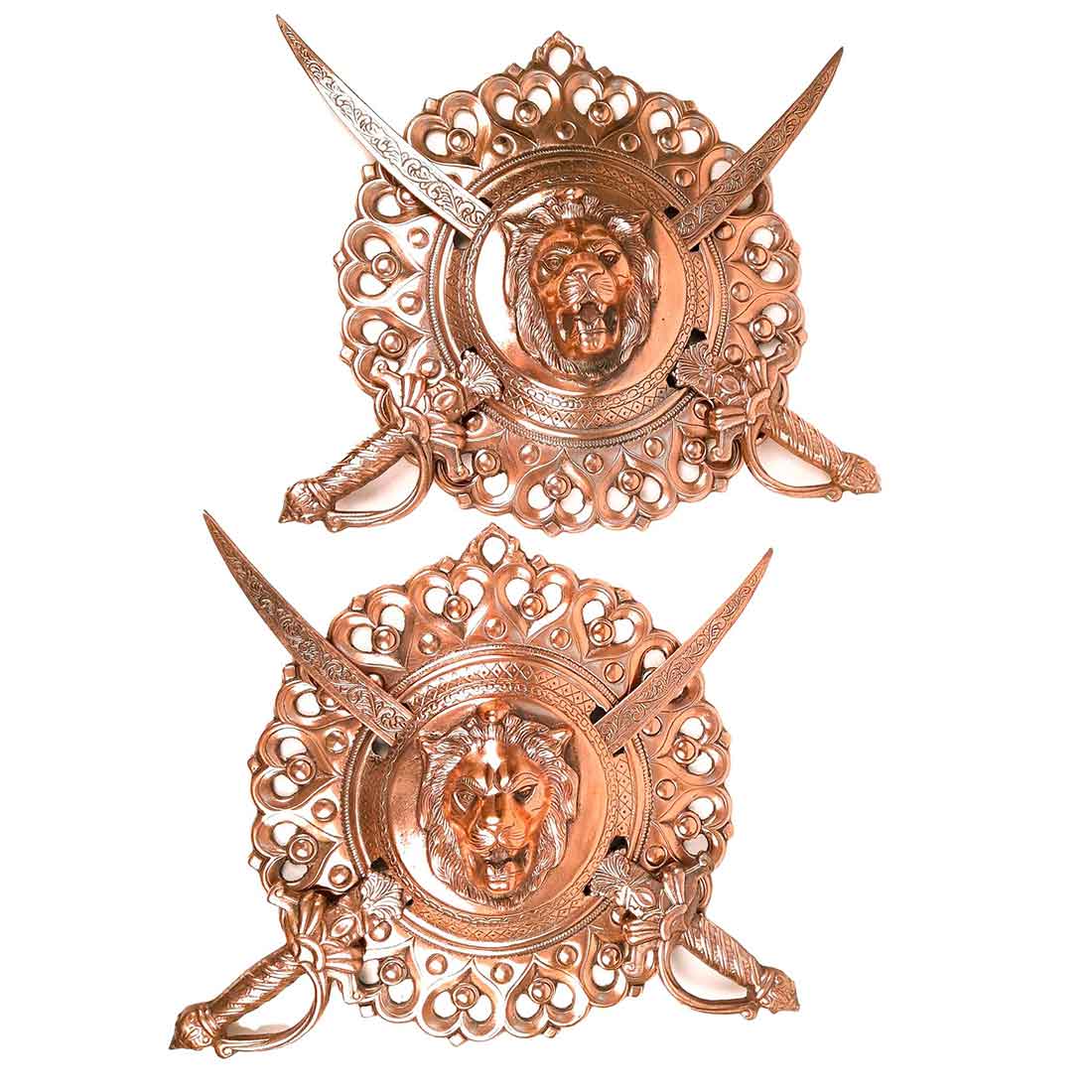 Dhal Talwar Showpiece - Lion Design - For Wall Decor - 18 Inch - Apkamart - #Style_pack of 2