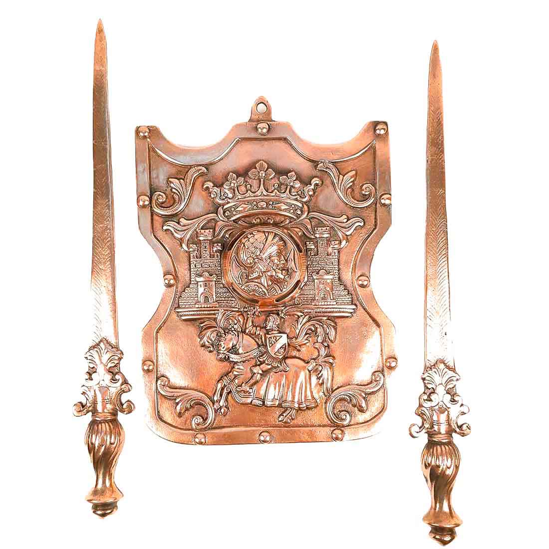 Dhal Talwar Wall Showpiece for Decor - 16 Inch - Apkamart #style_Pack of 2