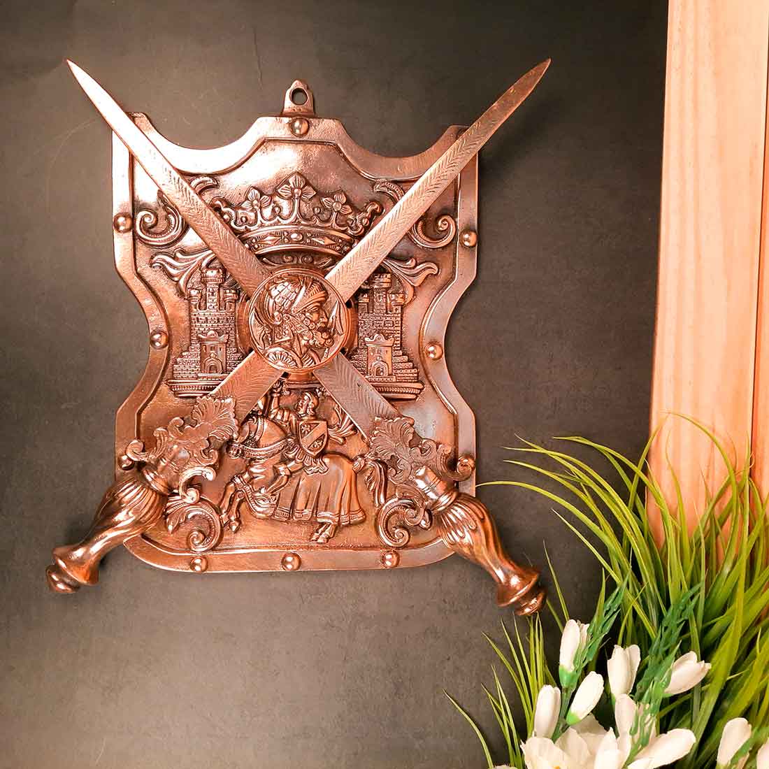 Dhal Talwar Wall Showpiece for Decor - 16 Inch - Apkamart #style_Pack of 2